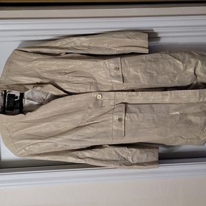 Long gold leather jacket